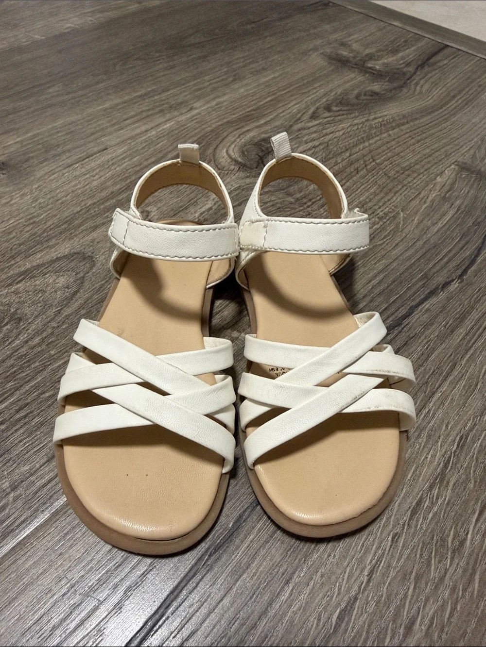 Girls H&M White Strappy Ankle Strap Sandals Size 11